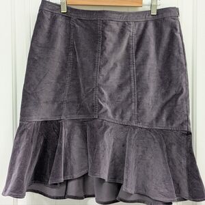 Garnet Hill Purple Women's Velveteen Skirt